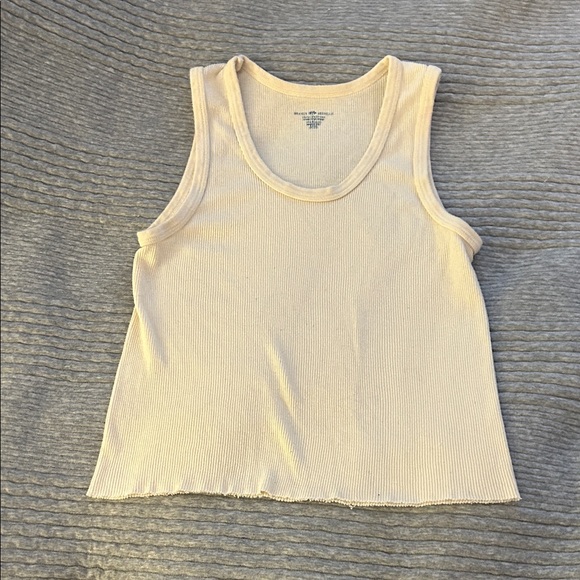Brandy Melville Cream Ribbed Tank Top - Picture 1 of 3